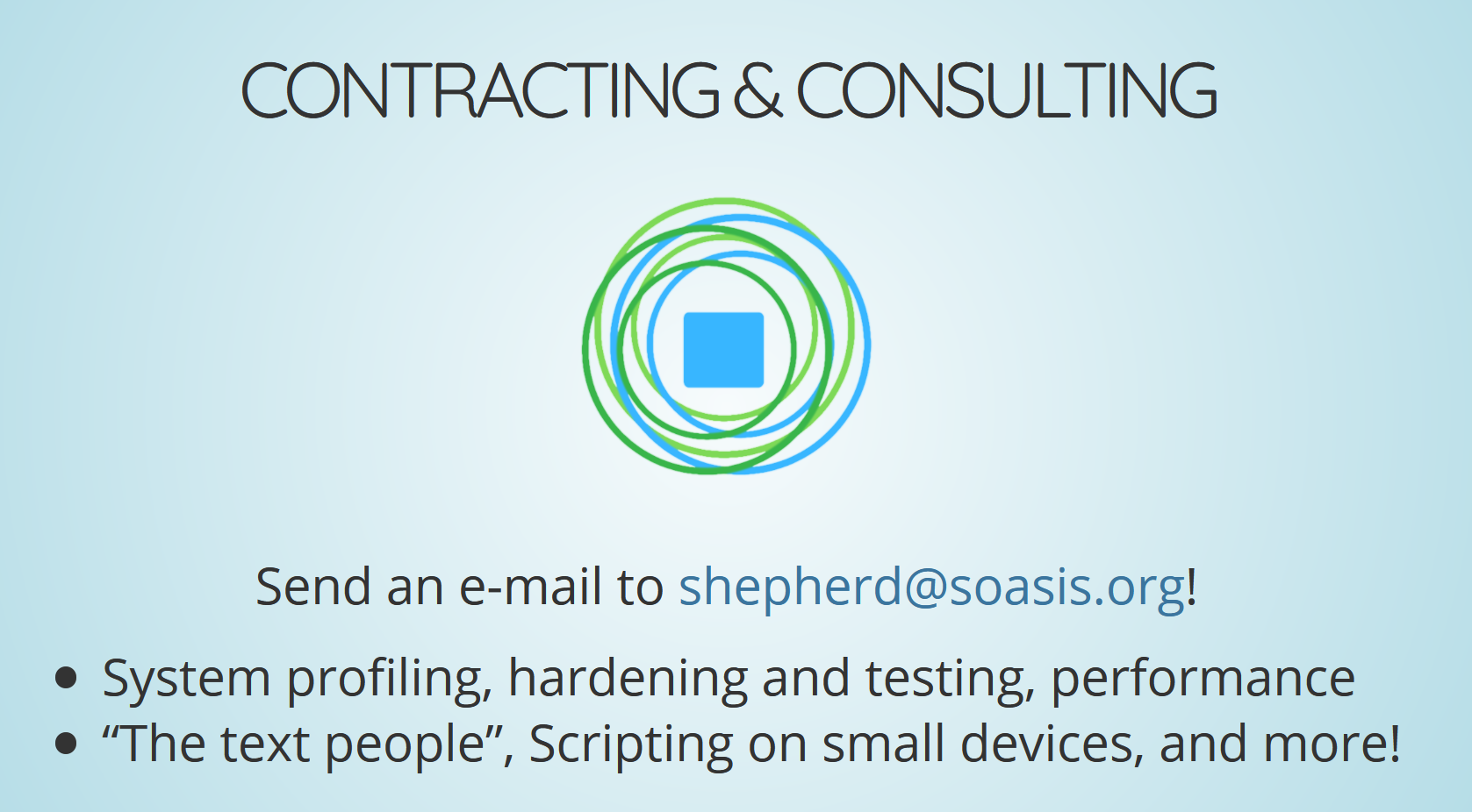 Shepherd's Oasis, LLC Consulting Presentation Slide